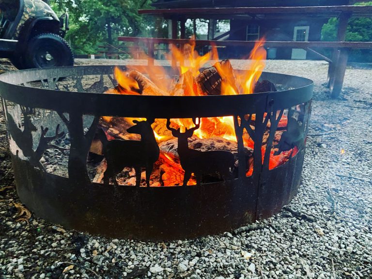 Pavilions and campfires at Lake Sallateeska Baptist Camp