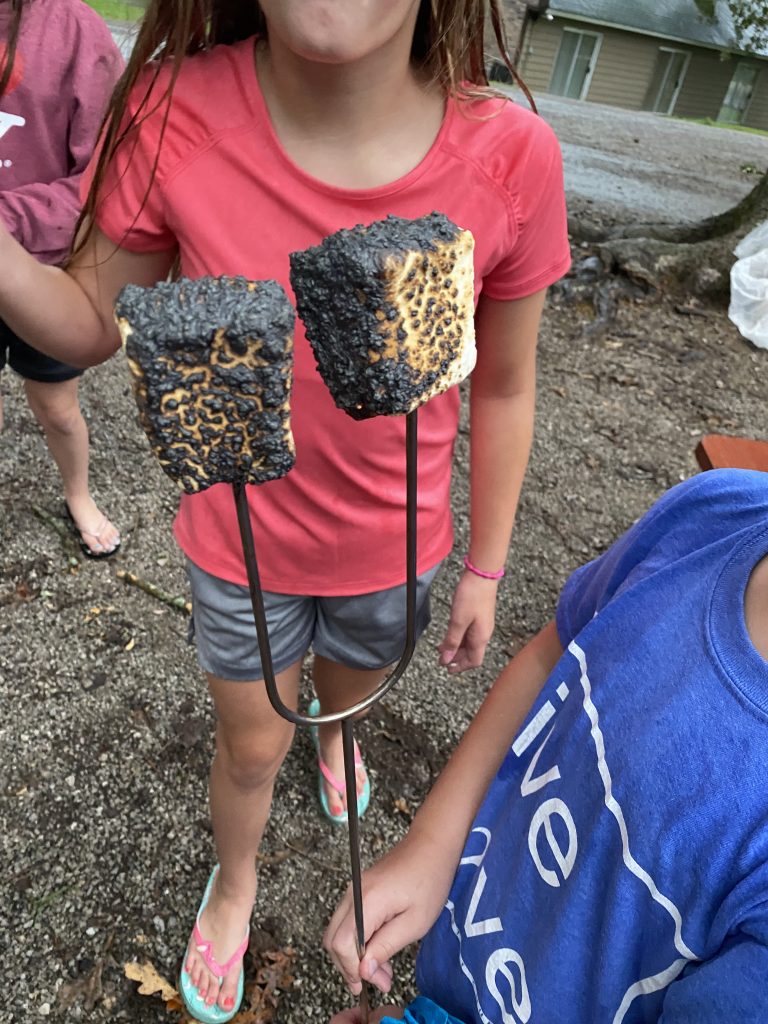 Pavilions and campfires at Lake Sallateeska Baptist Camp
