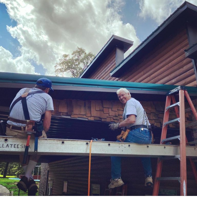 Campers On Mission working on the chapel. Thanks COM!