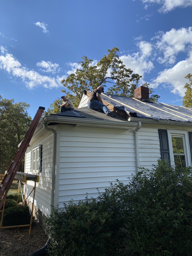 Lake Sallateeska Work Day 2020. We had people working on the roof and people picking up trash! Such amazing volunteers!