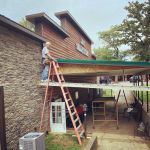 Campers On Mission working on the chapel roof! Making things pretty! Thanks COM!